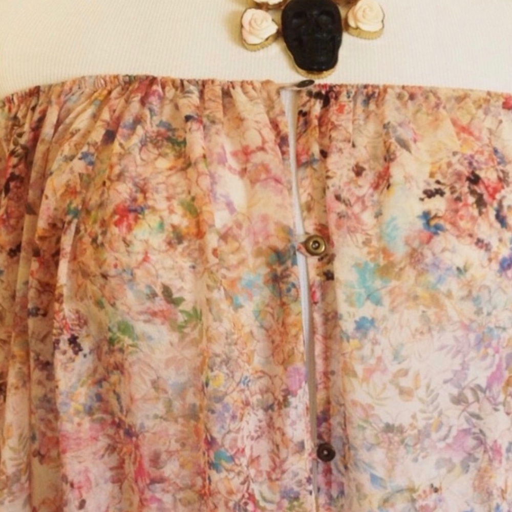 Charles Rucker silk strapless blouse